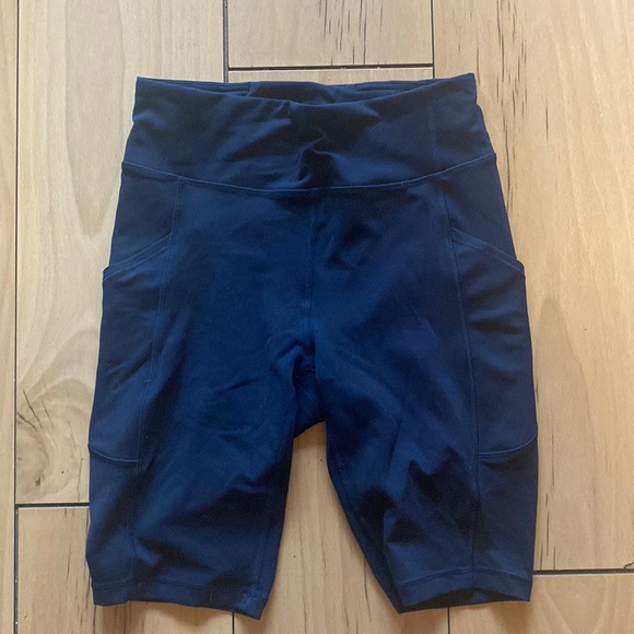 Lululemon Navy Blue Biking Shorts with Pockets - Picture 1 of 7